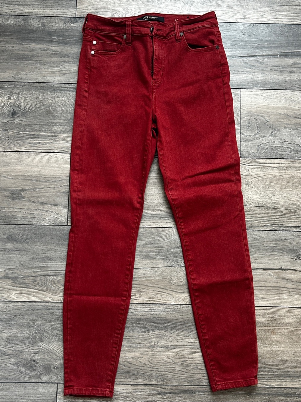 Liverpool Women's Skinny Jeans in Deep Red